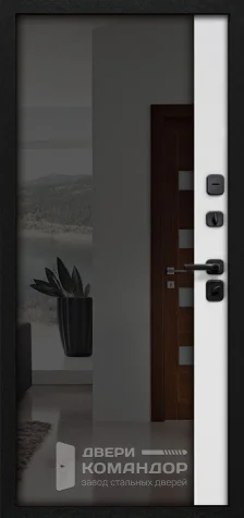 Дверь входная металлическая белая внутри с зеркалом максимум №22 размером 960x2050 мм - внутренняя сторона