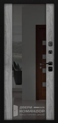 Дверь входная звукоизоляционная металлическая с зеркалом №29 размером 960x2050 мм - внутренняя сторона