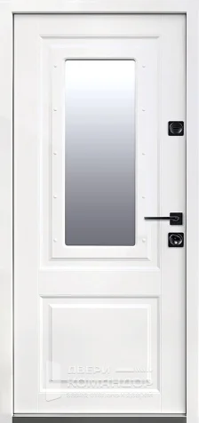 Жёлтая входная дверь с белыми наличниками №2 с замками CISA - внутренняя сторона