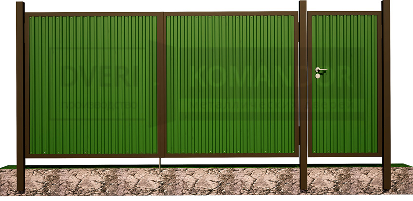 Въездные ворота с калиткой